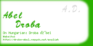 abel droba business card